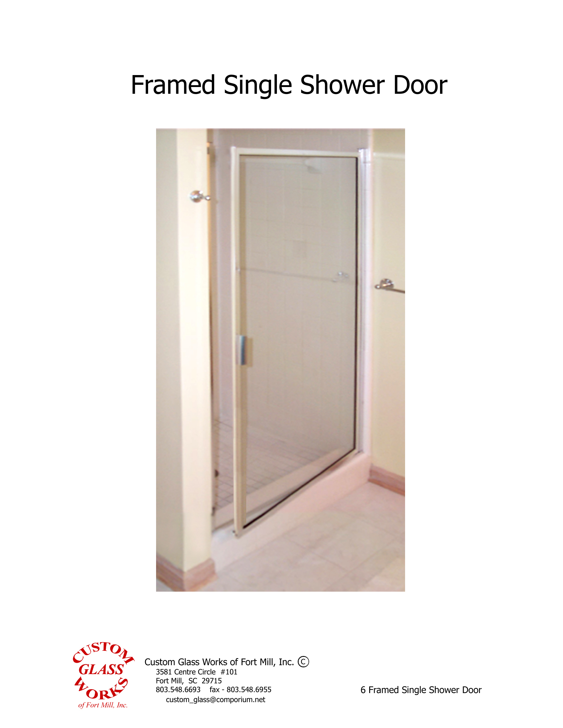 6 Framed Single Shower Door